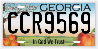 GA license plate CCR9569