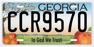 GA license plate CCR9570