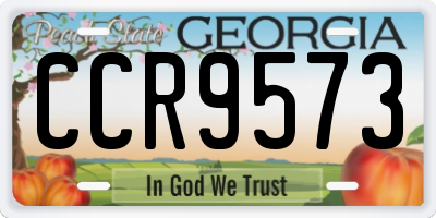 GA license plate CCR9573