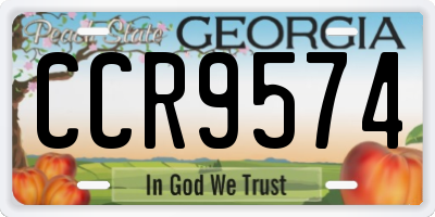 GA license plate CCR9574