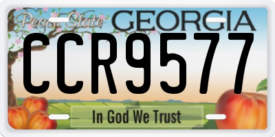 GA license plate CCR9577