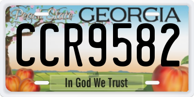 GA license plate CCR9582