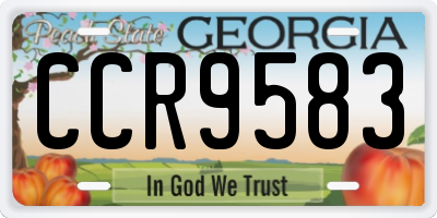 GA license plate CCR9583