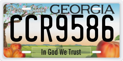 GA license plate CCR9586