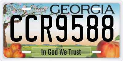 GA license plate CCR9588