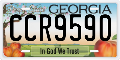 GA license plate CCR9590