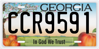 GA license plate CCR9591