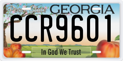 GA license plate CCR9601