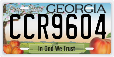GA license plate CCR9604