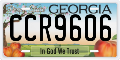 GA license plate CCR9606