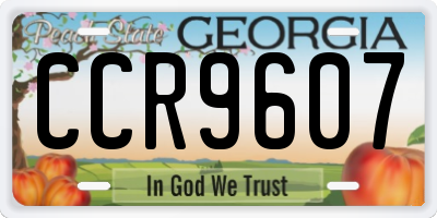 GA license plate CCR9607
