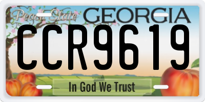 GA license plate CCR9619