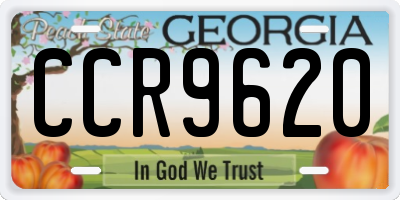 GA license plate CCR9620