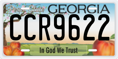 GA license plate CCR9622