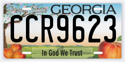 GA license plate CCR9623
