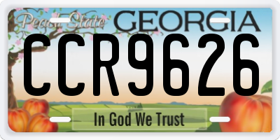 GA license plate CCR9626
