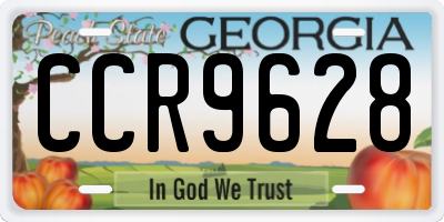 GA license plate CCR9628