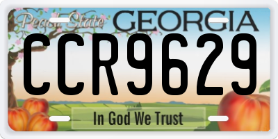 GA license plate CCR9629