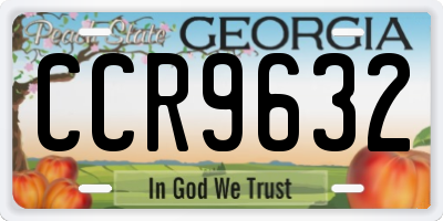 GA license plate CCR9632