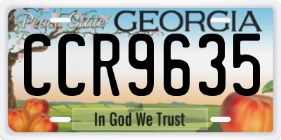 GA license plate CCR9635