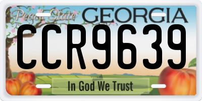 GA license plate CCR9639