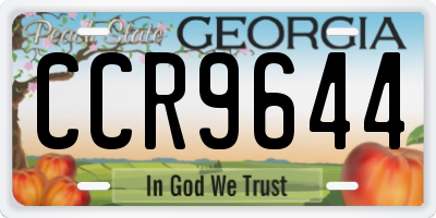 GA license plate CCR9644