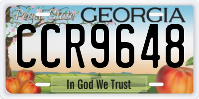 GA license plate CCR9648