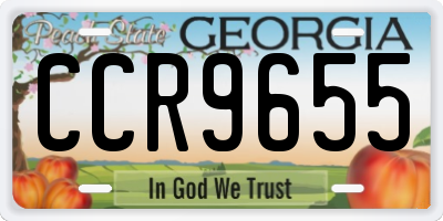 GA license plate CCR9655