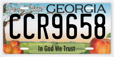 GA license plate CCR9658