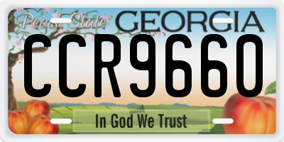 GA license plate CCR9660
