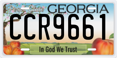 GA license plate CCR9661
