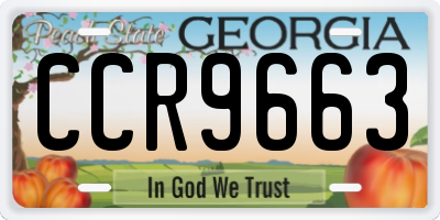 GA license plate CCR9663