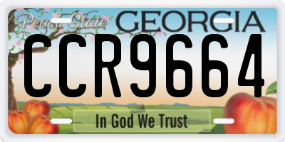 GA license plate CCR9664