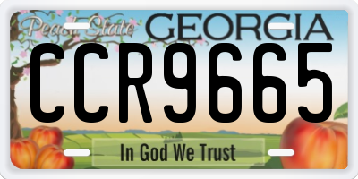 GA license plate CCR9665