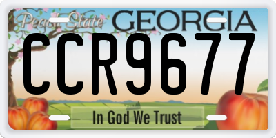 GA license plate CCR9677