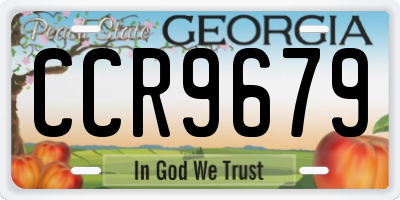 GA license plate CCR9679