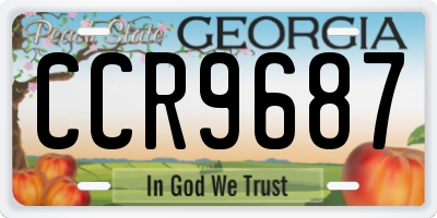 GA license plate CCR9687