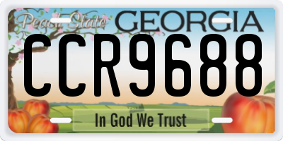 GA license plate CCR9688