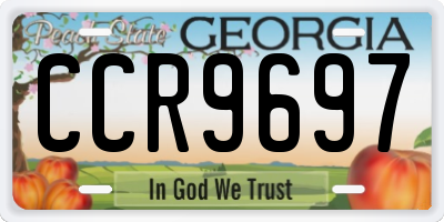 GA license plate CCR9697