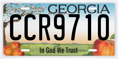 GA license plate CCR9710