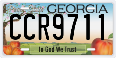 GA license plate CCR9711