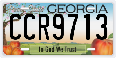 GA license plate CCR9713