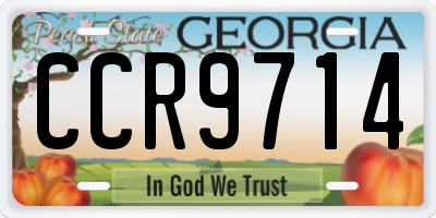 GA license plate CCR9714