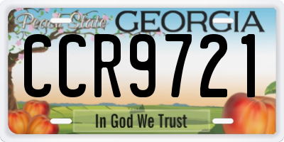 GA license plate CCR9721