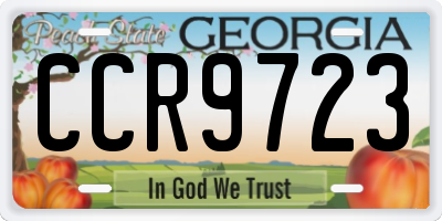 GA license plate CCR9723