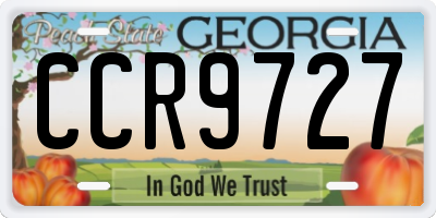 GA license plate CCR9727