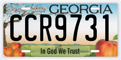 GA license plate CCR9731