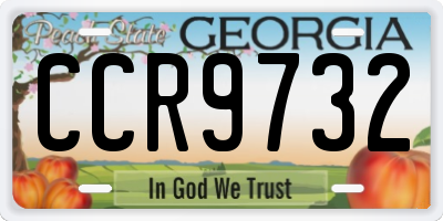 GA license plate CCR9732