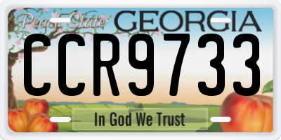 GA license plate CCR9733
