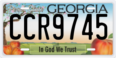 GA license plate CCR9745